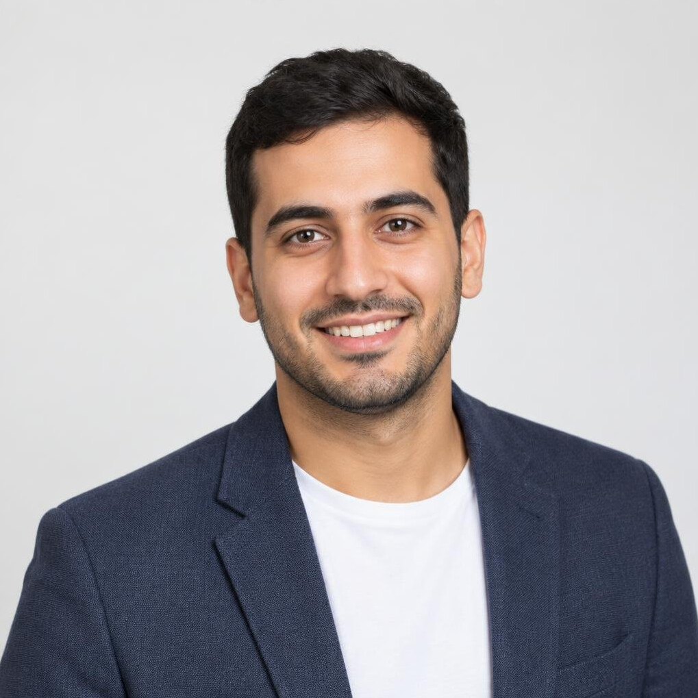 Studio portrait of a Middle Eastern man in his twenties